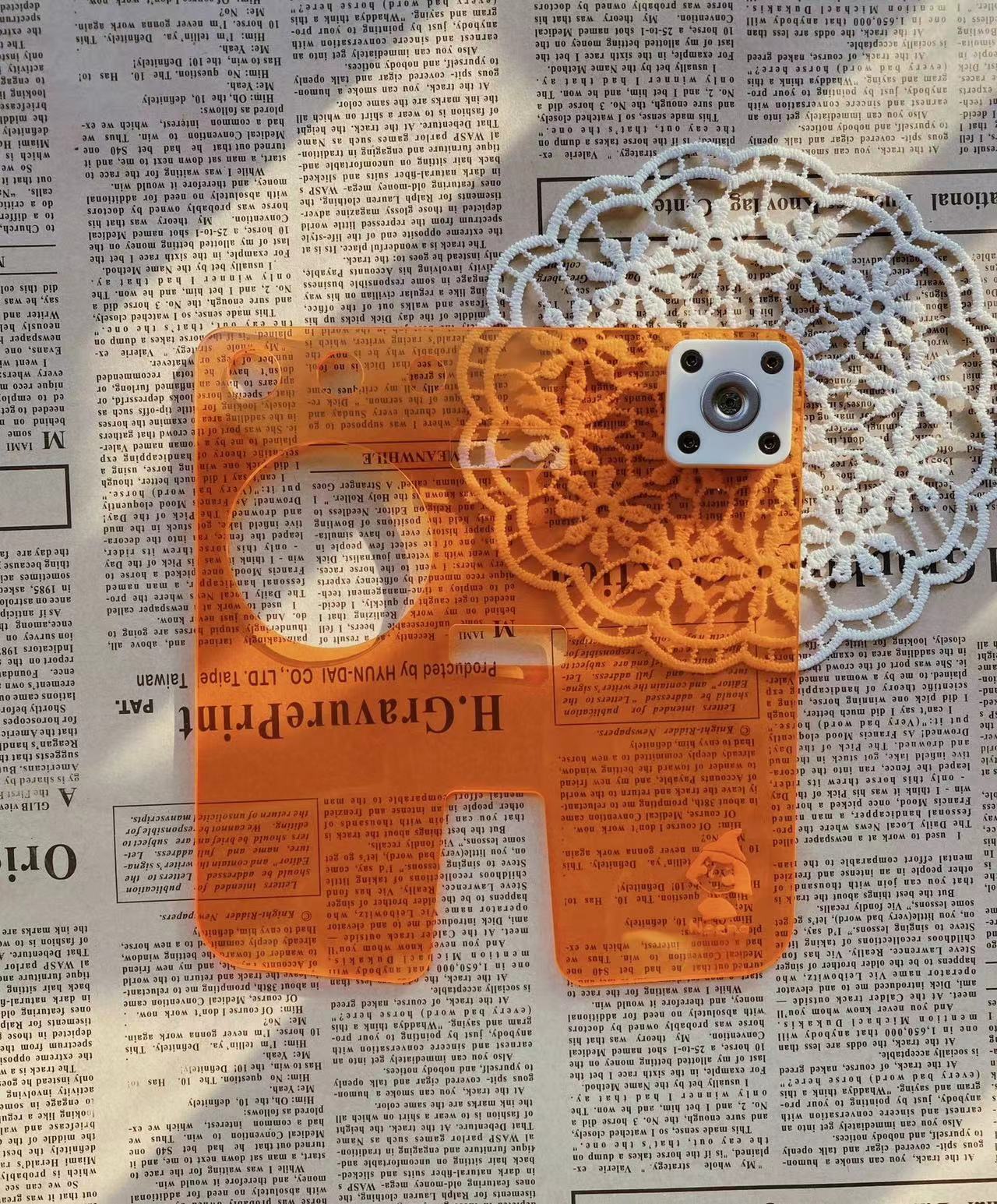 Drawing board with magnetic base - Orange transparent